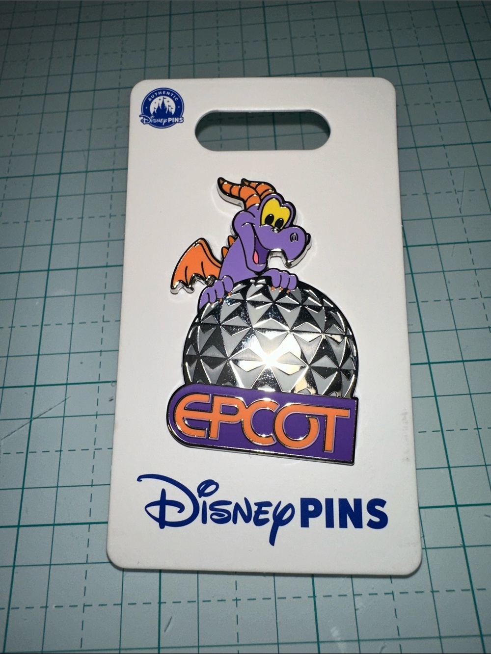 Disney Figment EPCOT Collectible Pin in Purple, Orange & Silver